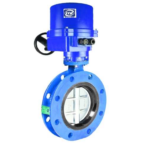 Double Flanged Butterfly Valve Electrical Actuator Operated