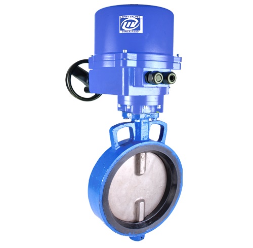 Wafer Type Butterfly Valve Electrical Actuator Operated